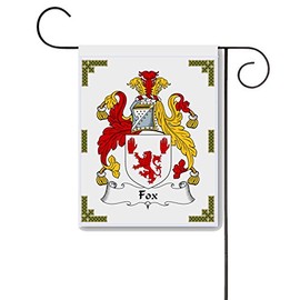 Fox Coat of Arms/Fox Family Crest 11 X 15 Garden Flag – Made in the U.S.A.