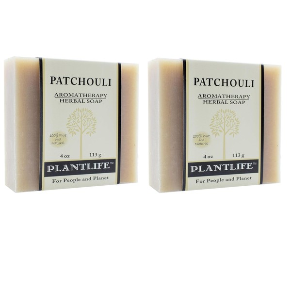 Plantlife Patchouli Bar Soap Pack of 2 - Moisturizing and