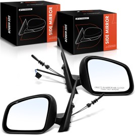 A-Premium Pair (2) Driver and Passenger Side Manual Door Mirror - Compatible with Smart Fortwo 2016-2017 - Non-Heated Manual Folding Paint to Match Outside Rear View Mirror - Replace# 4538103500