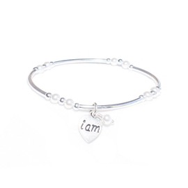 Made As Intended Intentional Bracelet - White Crystal Pearl Intentional, Regular Size