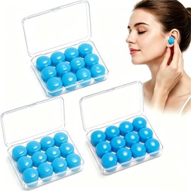 36Pzs Tapones de Oídos para Dormir Silicona, Moldeable, Impermeable | Cancelacion de Ruido 32dB, No intraauriculares, Reutilizables, Ronquidos, Nadar,