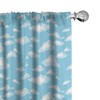 Ambesonne Blue and White Curtains, Cartoon Sky with Fluffy Clouds