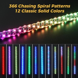 ALIESTFDNO (2 Pack) Upgraded 3FT RGB Whip Lights with Anti-Fracture Spring Base, Spiral Led Whip Light with Remote & App ControI, for UTV ATV Jeep Off-Road RZR Polaris Truck Car, and 4X4 Sand Buggy