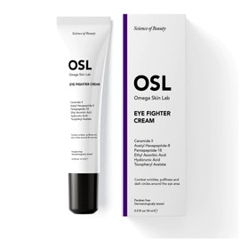 OSL Omega Skin Lab OSL Eye Fighter Cream 15 ml: Freundliche Augencreme gegen dunkle Ringe und geschwollene Augen, Retinol-Augencreme mit Tocopherylacetat, Hyaluronsäure, Ceramid II, Acetylhexapeptid-8