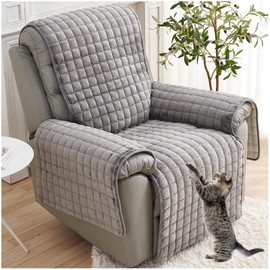 NNSMUN Sofa Armrest Covers, Armchair Protector, TV Chair Protective Cover, Non-Slip, Relaxing Chair Cover for Home with Children and Pets Dog (Grey, 1 Seat (53 x 190 cm)