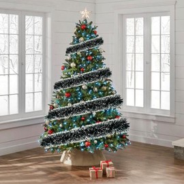 10 m Christmas Garland, 5 Pieces Artificial Christmas Garland, Christmas Tinsel Garland, Christmas Decoration Fir Garland, Holiday Christmas Decorations Home Indoor Outdoor Party Supplies (A)