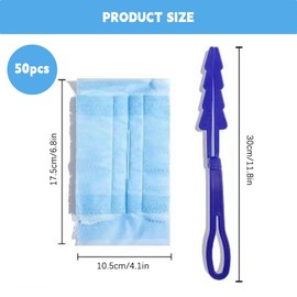 Gsrhzd Dust Magnet, Pack of 50 Duster Dust Magnet, Dust Magnet Refill Pack with 1 Handle, Blue Dust Magnet Cloths, Dust Mop for Pet Hair, Dust, Dirt