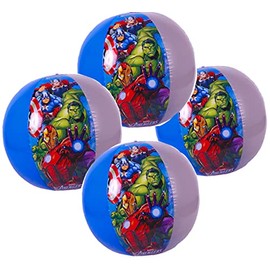 TOY DEALS USA Large Inflatable Beach Balls for Kids -4PACK- Beach Toys for Kids & Toddlers, Pool Games, Pool Toy 2+ (SUPERHERO-4PK)