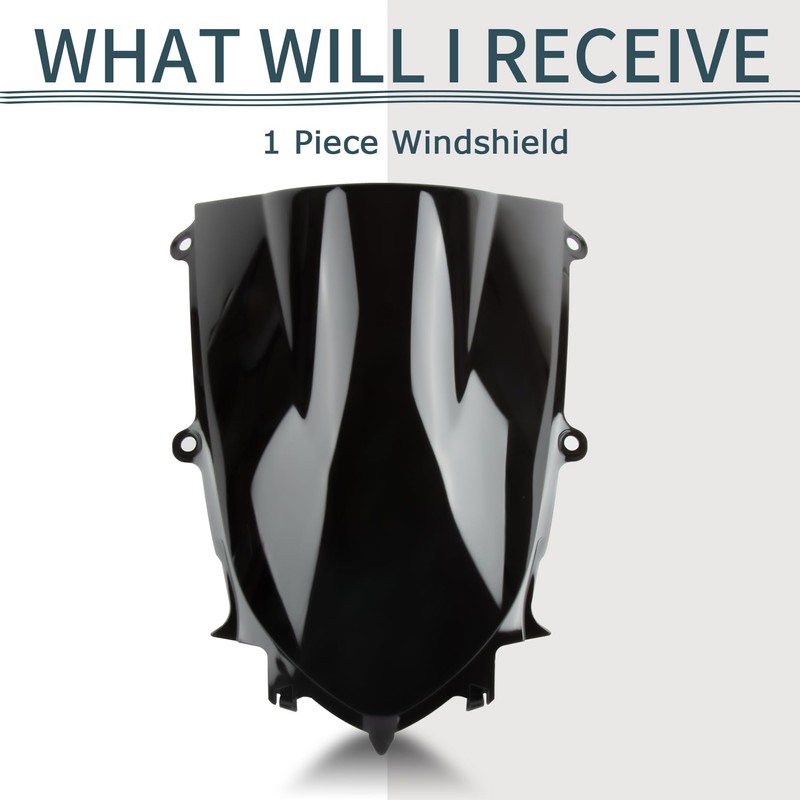 Motorcycle Windshield, PSLER Front Windshield Windscreen for YZF R6 600