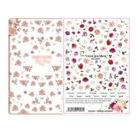 Set of 2 - Just Apply Rose Flower Nail Stickers for Gel Nails Resin Embedded Nail Art