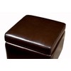 Wholesale Interiors Full Leather Ottoman, Dark Brown