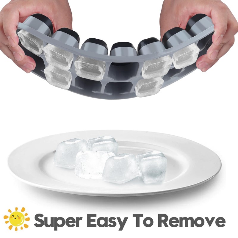 Ice Cube Tray 4 Pack, Easy-Release & Flexible 56 pcs