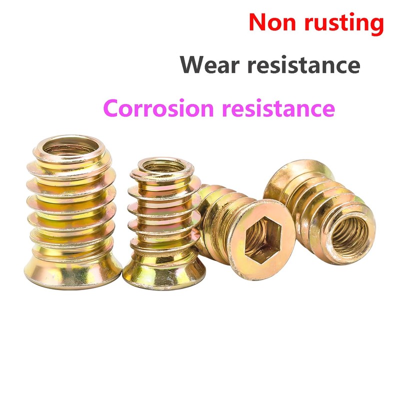 Qrity 20PCS Threaded Inserts Nuts, Hex Drive Head Nuts, Threaded