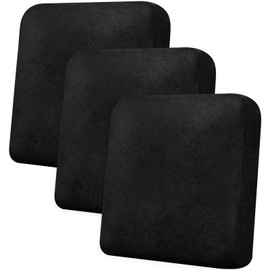 Imnopqr Couch Cushion Covers Leather Look Sofa Covers for 3 Cushion Couch Individual Seat Cushion Covers Stretch Slipcovers Sets Furniture Protector, Pets Friendly(3PCS Sofa Cushion Covers, Black)