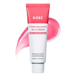 KOEC PDRN Collagen Jelly Cream with 7 Collagen Complex,PDRN Pink Peptide Skincare for Deep Hydrating & Skin Elasticity & Firming Face Moisturizer,Glass Skin Glow 1.69 Fl Oz