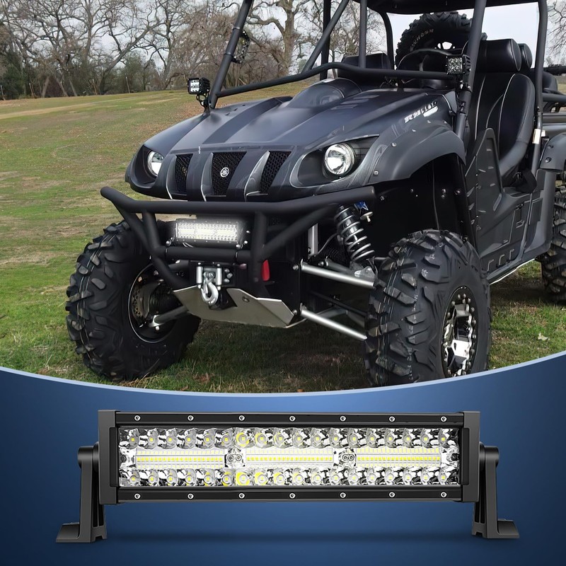 Nilight LED Light Bar 13.5 Inch Triple Row Spot Flood