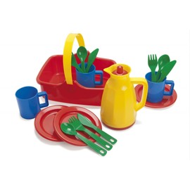 Dantoy Plastic Picnic Set for 3, Role Play Toys for Kids with 18 Pieces, Made in Denmark