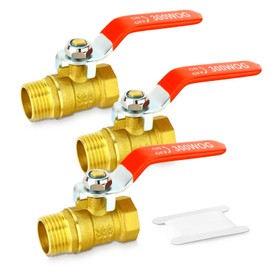 TAILONZ PNEUMATIC 6PCS 1/2 Inch Brass Mini Ball Valve Shut Off Switch, 1/2 Inch Male x Female BSP Thread Pipe Fitting