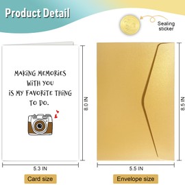 Spercy Sweat Valentines Day Card for Him Her, Funny Anniversary Card for Husband Wife, Adorable Birthday Card for Women Men, Making Memories With You Is My Favorite Thing To Do