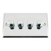 Light Dimmer Switch 4 Gang 400W (Max) - Polished Chrome
