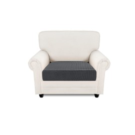 Easy-Going Sofa Seat Cushion Covers Armchair, 1 Piece Stretch Jacquard Sofa Slipcover, Non Slip Pet Dog Couch Cushion Covers, Replacement Caravan Single Sofa Seat Covers Protectors, Dark Grey