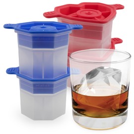 Tovolo Assorted Shaped Ice Molds, Set of 4 - Large Ice Mold Gift Set - Unique Ice Mold Chills Drinks - Odor-Free Freezer Storage, Dishwasher-Safe with Silicone Plunger