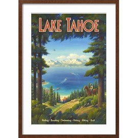 ART.COM Wall Giclee Print Lake Tahoe on Brown Frame by Kerne Erickson, 21" x 29"
