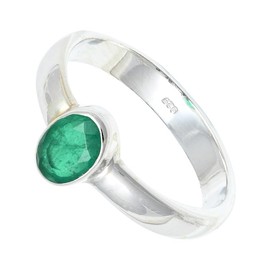 JEWELSTREZORO LabCreated Emerald Edelstein Bandring 925 Sterling Silber Bandring Männer & Frauen Bandring alle Größen Handarbeit Jewerly TSR127L_75 (23.9)