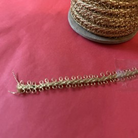 Beer Stern Company 2 Yrds METALLIC GOLD   5/16" double Picot loop braid lace trim dolls crafts -
