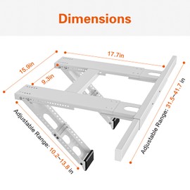 LuckIn No Drill Window AC Support Bracket, Fits Single & Double-Hung Windows, Holds up to 220lbs, for 5,000-24,000 BTU Units, Heavy Duty & Adjustable