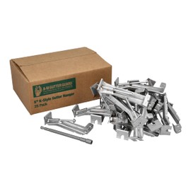 A-M Gutter Guard - 5" K Style Gutter Hangers - Heavy Duty Hidden Rain Gutter Bracket Support With Speed Screw and Clip - Includes 6" Drill Bit - (25 Pack)