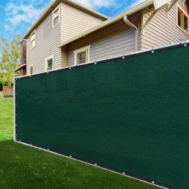 ShadeMart 8' x 18' Fence Privacy Screen Green Heavy Duty 170 GSM Fencing Mesh Shade Net with Grommets & Zip Ties, 90% Blockage Fence Screen for Balcony Yard Outdoor Garden Pool (We Customize Size)