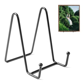 Bilillo 3 Pack 4.5 Inch Plate Stands for Display, Black Iron Frame Stand Plate Holders for Displaying, Small Picture Stand for Decorative Plate, Platter, Book, Photo Easel, Tabletop Art