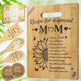 Gifts for Mom, 2024 Mom Christmas Gifts Ideas, Special Mom Engraved Cutting Board Set Gift, Best Mom Birthday Gifts from Daughter Son, Christmas Gifts for Mom Mama Mother, Kitchen Decoration Gifts