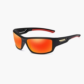 Polarised Sports Sunglasses for Men and Women, TR90 Frame Driving, Cycling, Running, and Fishing Sunglasses, Black and Red