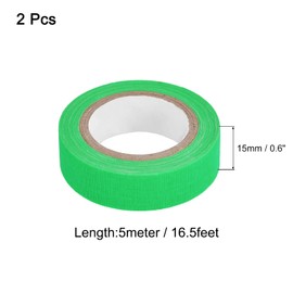 sourcing map 2 Rolls Neon Gaffa Fabric Tape, 0.6 Inch x 16.5 ft Luminous Tape Fluorescent Tape for Party and Home Decoration, Green
