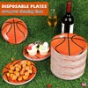 OBUSATT 200Pcs Basketball Party Decorations Basketball Plates 7inch Disposable Basketball