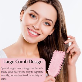 Defining Brush For Women,Boar Bristle Hair Brush, Styling Brush for Detangling Shaping (Red)