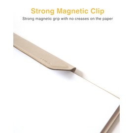 LHiDS Magnetic Clipboard – Slim Leather Writing Board with Detachable Pen Holder, Professional Magnetic Clipboards for Office, (A4 Letter Size, 9x12.5) (Apricot, A4 Letter)