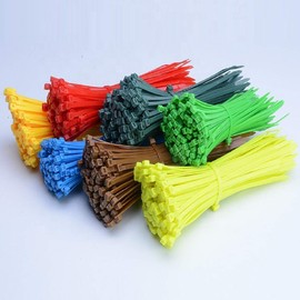 SYD CHEN 4 Inch Brown Tan Colored Zip Ties (100 Pieces) 18lb Strength, Nylon Cable Wire Ties