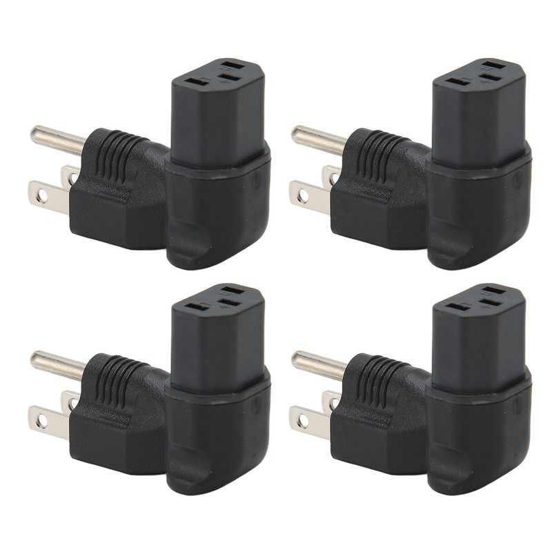 4pcs for NEMA 5‑15P to IEC320 C13 Converter 90 Degree