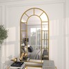 Deco 79 Metal Room Wall Mirror Arched Window Pane Entryway