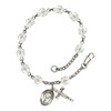 St. Philomena Silver Plate Rosary Bracelet 6mm April Crystal Fire