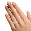 0.97 Carat Round White Cubic Zirconia Three Stone Enhancer Guard