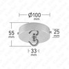 ElekTek 100mm Diameter Flat Top Ceiling Rose with Strap Bracket