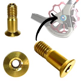 F26 Titan M5 x 15 mm Bicycle MTB / Road Bike Rear Derailleur Shift Wheels Tuning Hollow SL Screw (Gold)