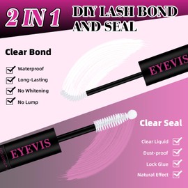 Lash Cluster Glue 2-in-1 Lash Bond and Seal Waterproof Lash Clusters Glue for Eyelash Clusters 72H Super Hold Long-Lasting Lash Extension Bond for DIY at Home(White,10ML)
