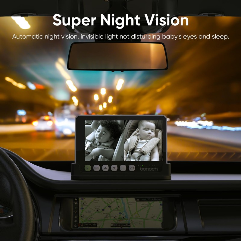 bonoch 5" 1440P Baby Car Camera - 360 Degree Rotating