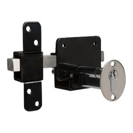 GateMate Long Throw Gate Lock, Euro Profile Keyed Alike Gate Lock for Sheds, Gates & Garage Doors, Keyed Both Sides, 316 Stainless Steel, for Wooden Gates & Doors Up to 2” (50mm), 5 Keys
