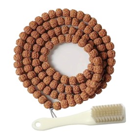 Hyoquilex 108 Rudraksha Japa Mala Prayer Yoga Meditation Blessing Buddhist Beads Necklace Bracelet, bead dia 16mm